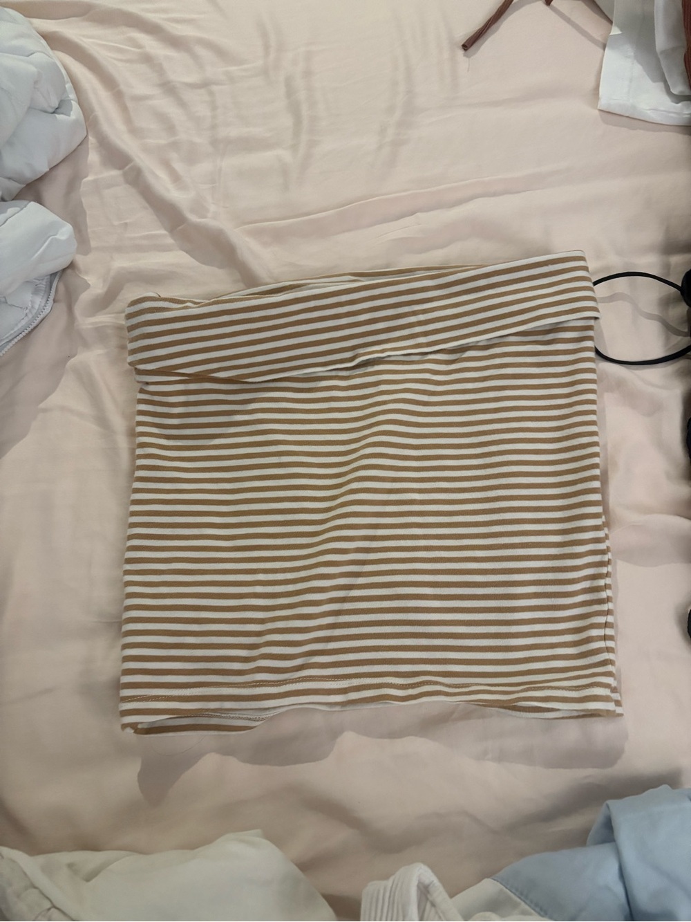 American Eagle Outfitters Tan and White Striped Mini tube top